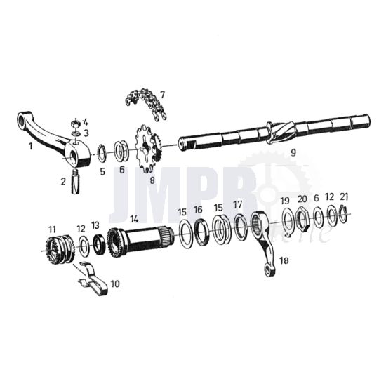 Pedalwelle Sachs 50/3