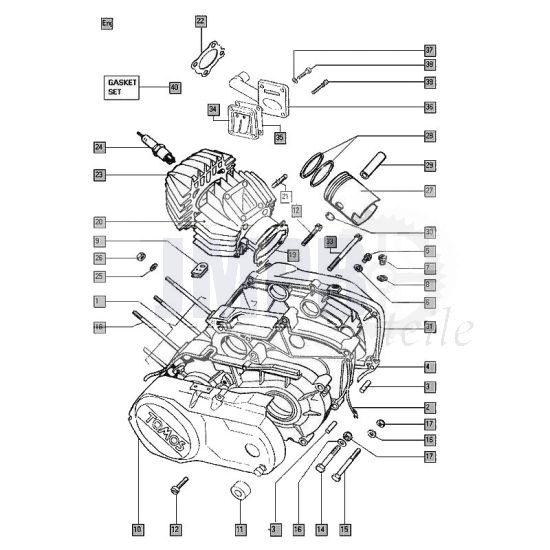 Kurbelgehäuse / Zylinder Tomos Flexer zum 2006