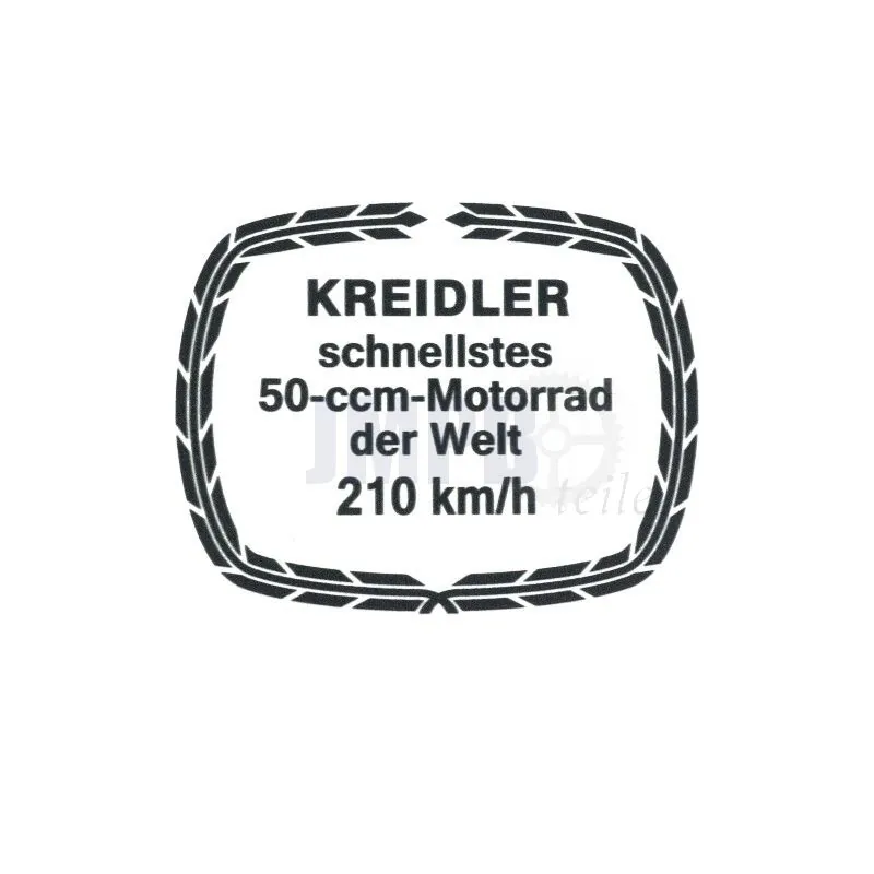 Aufkleber Kreidler 210KM/H Schwarz - JMPB Teile