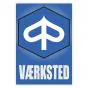 Vaerksted Aufkleber Piaggio Danish