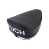 Sattel Oldtimer Schwarz Puch mit Aufdruck
