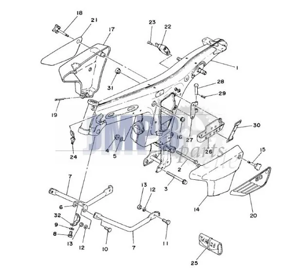 Rahmen / Seitendeckel Yamaha FS1 DX