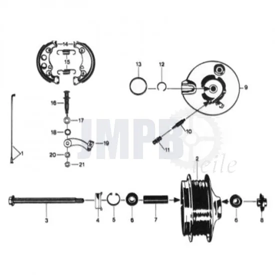 22. Zundapp 529 Vorderradnabe 120MM