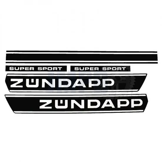 Aufklebersatz Zundapp Schwarz/Weiß