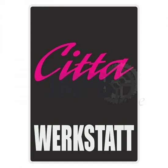 Werkstatt Aufkleber Citta Schwarz Deutsch