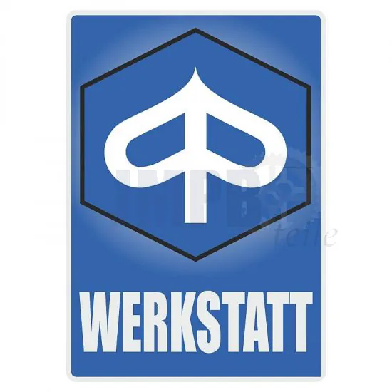 Werkstatt Aufkleber Piaggio Deutsch