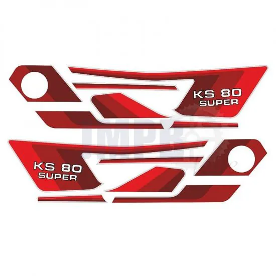 Aufklebersatz Komplett Zundapp KS80 Super Rot/Weiß