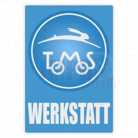 Werkstatt Aufkleber Tomos Blau Deutsch