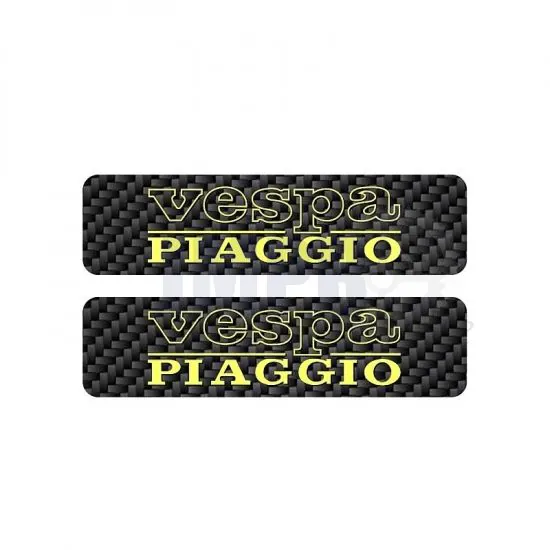 Tankaufkleber Vespa Piaggio Karbon/Gelb