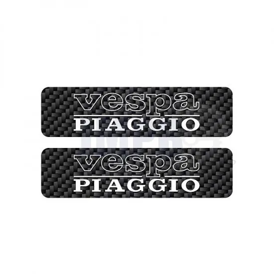 Tankaufkleber Vespa Piaggio Karbon/Weiß