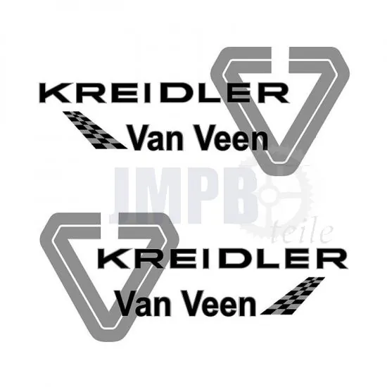 Aufklebersatz Kreidler van Veen Silber Umriss