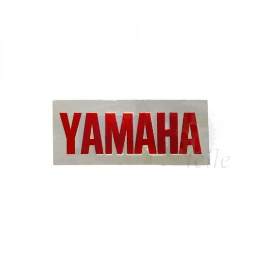 Aufkleber Yamaha Rot auf Chrom 51X20MM