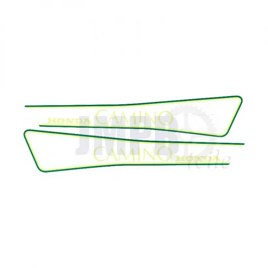 Aufklebersatz Tank Honda Camino Gelb/Grün/Transparent