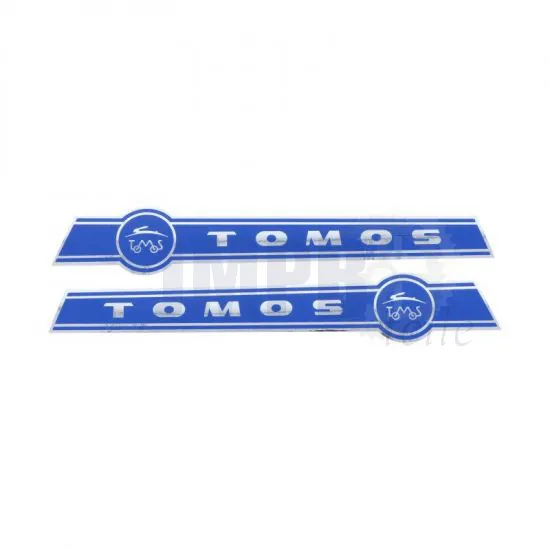 Aufklebersatz Tomos Chrom/Blau 210X35MM