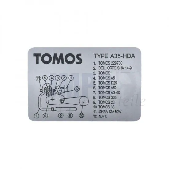 Modellidentifizierungsaufkleber Tomos A35