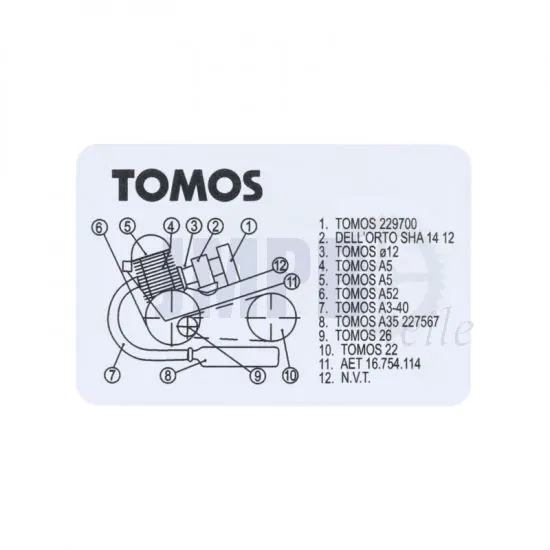 Modellidentifizierungsaufkleber Tomos A52