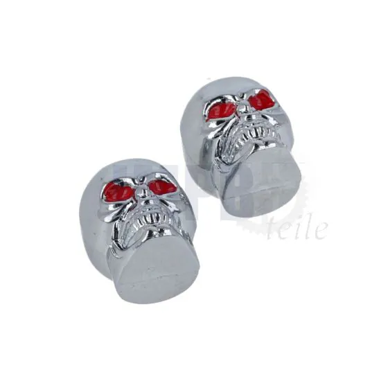 Ventilkappen Modell Totenkopf Chrom