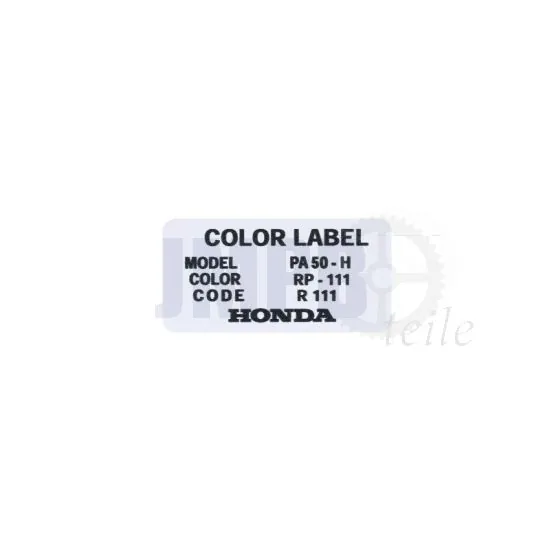Aufkleber Farbcode Honda MB50