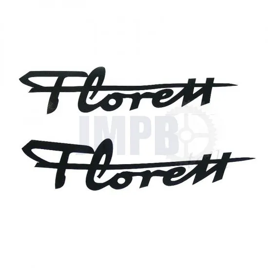 Florett Aufklebersatz Schwarz 120MM 2 Stück 