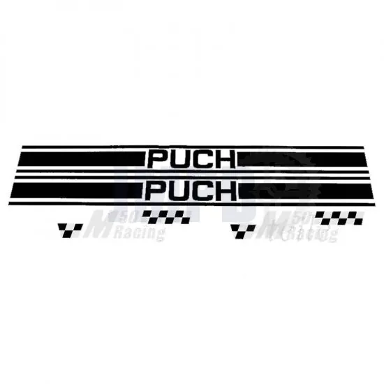 Aufklebersatz Puch M50 Racing Schwarz / Weiß