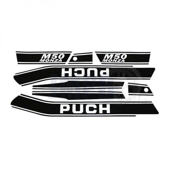 Aufklebersatz Puch Monza M50 Schwarz/Weiß