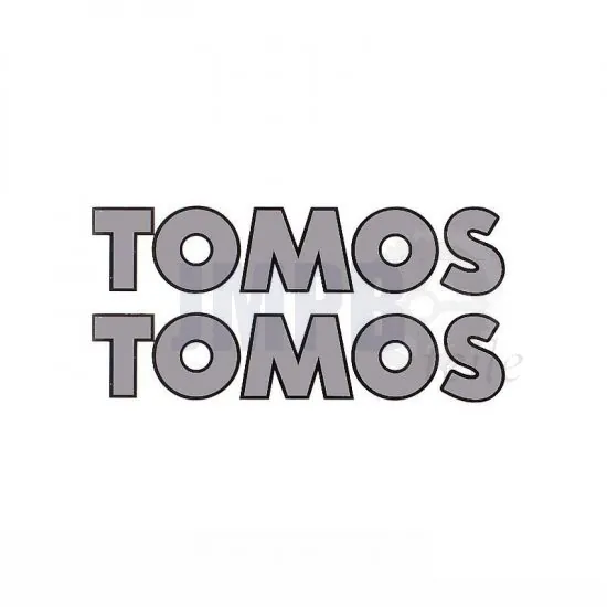 Aufklebersatz Tomos Wort Grau / Schwarz 150X31MM