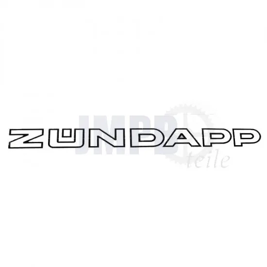 Aufkleber Zundapp 280X22MM Weiß/Schwarz Pro Stück