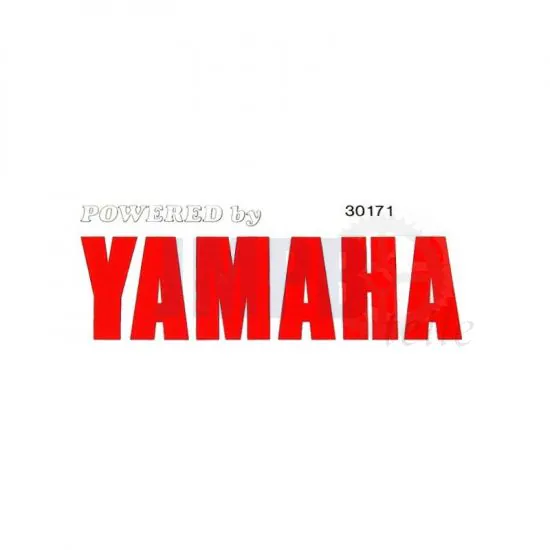 Aufkleber Yamaha "Powered By" Rot