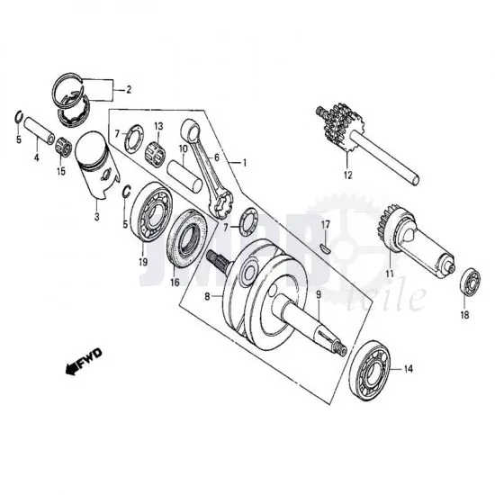 Kurbelwelle / Kolben Honda MB50