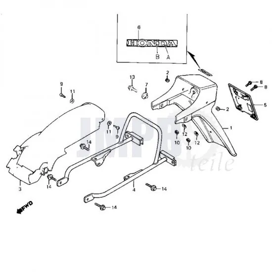 Hinter Schutzblech Honda MB50