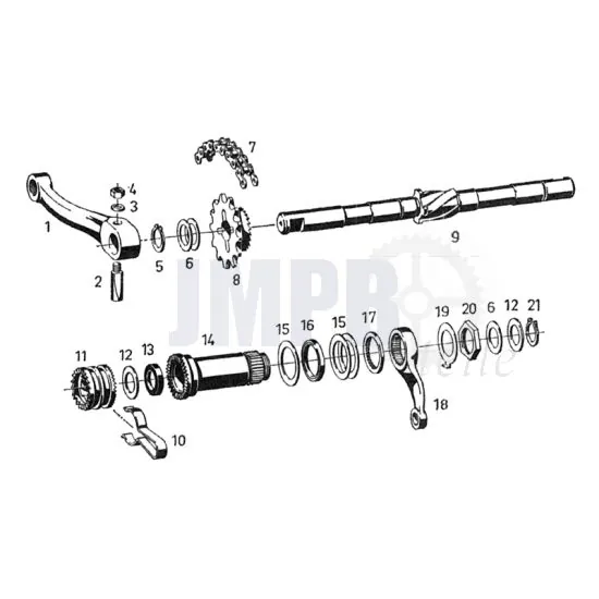 Pedalwelle Sachs 50/3