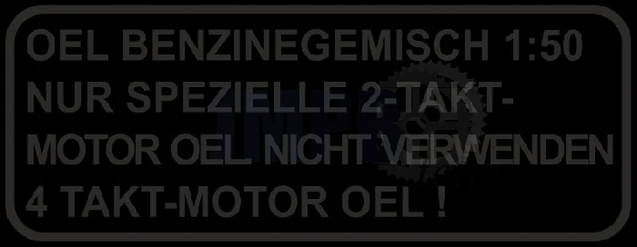 Aufkleber Tank Kraftstoffgemisch Groß Transparent Deutsch